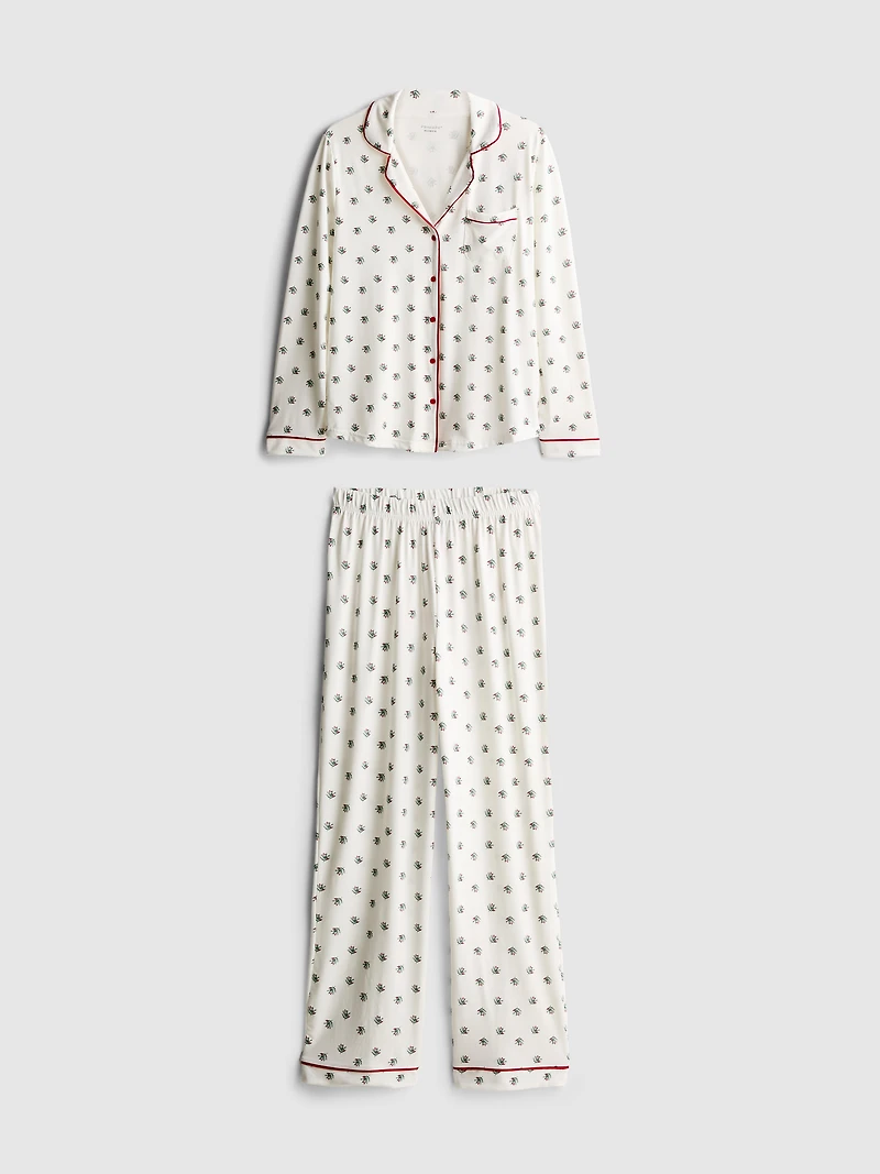 Women's Christmas Holly Family Twinning Boyfriend Pajamas