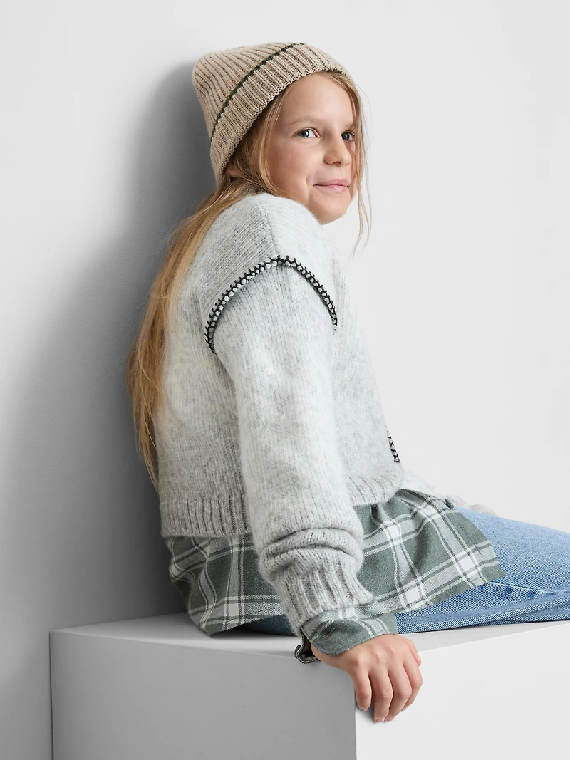 7-15yrs | Contrast Stitch Ombré Sweater