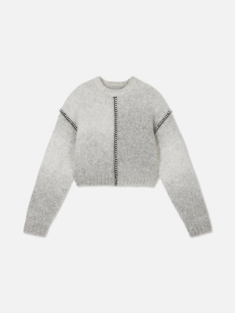 7-15yrs | Contrast Stitch Ombré Sweater