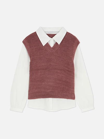 7-15yrs | 2-in-1 Shirt and Sweater Vest