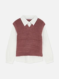7-15yrs | 2-in-1 Shirt and Sweater Vest