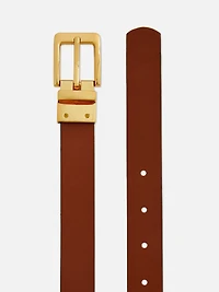 Reversible Belt With Metallic Buckle