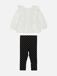 0-36mths | Ruffle Blouse and Leggings Set