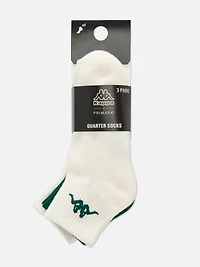 3pk Kappa Mixed Quarter Crew Socks
