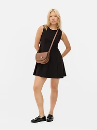 Crepe Mini Shift Dress