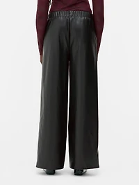 Rita Ora Faux Leather Wide Leg Pants