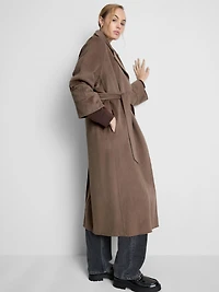 The Edit Wool Blend Longline Wrap Coat