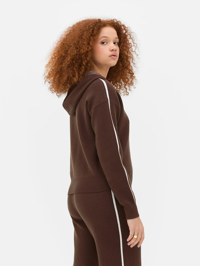 Side Stripe Drawstring Hoodie