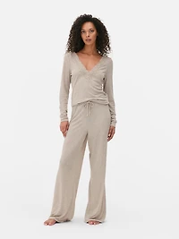 Wide Leg Drawstring Pajama Bottoms