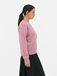 Crew Neck Cable Knit Sweater
