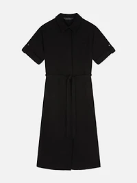 Belted Midi Shirt Dress