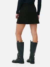 Tailored Button Mini Skirt
