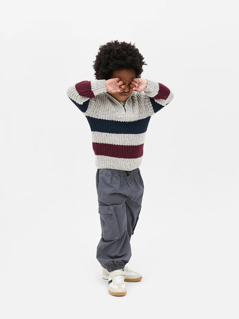 1.5-8yrs | Quarter-Zip Funnel Neck Sweater