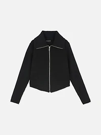 7-15yrs | Ribbed Zip-Up Collared Sweatshirt