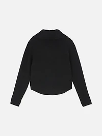 7-15yrs | Ribbed Zip-Up Collared Sweatshirt