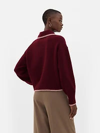 Stitch Collar Polo Sweater