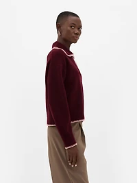 Stitch Collar Polo Sweater