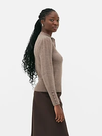 Bow Collar Knit Sweater