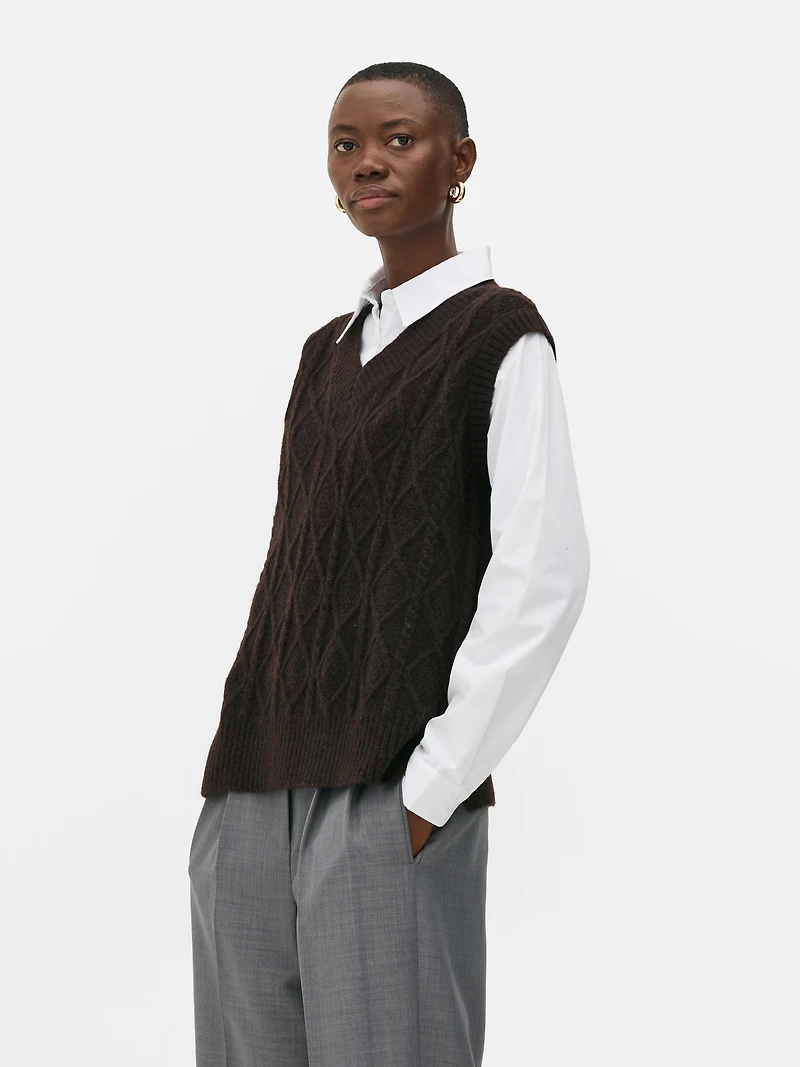 Cable Knit 2 in 1 Vest
