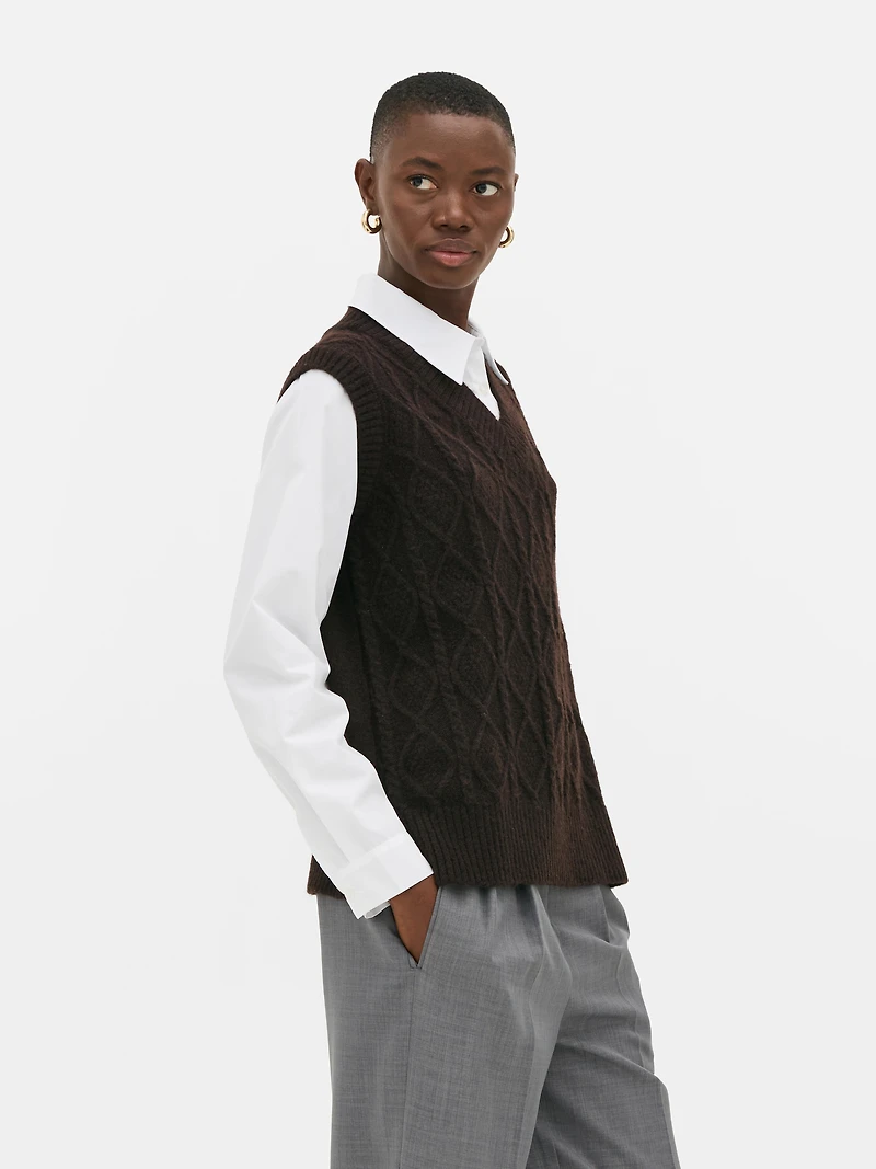 Cable Knit 2 in 1 Vest