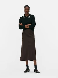 Embroidered Jewel Collar Sweater