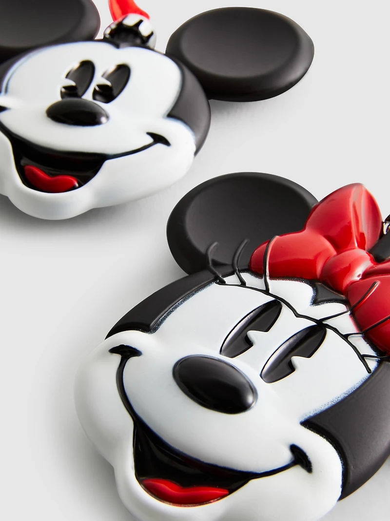 2pk Disney's Mickey Mouse And Minnie Mouse Ornaments