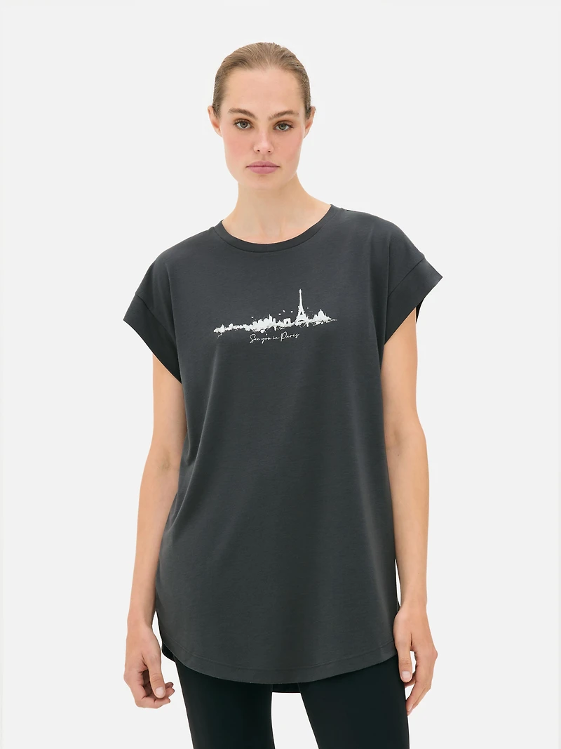 Longline Curved Hem Tee