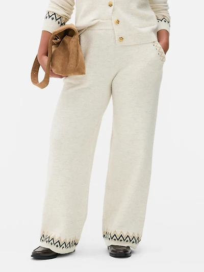 Christmas Wide Leg Fair Isle Pants