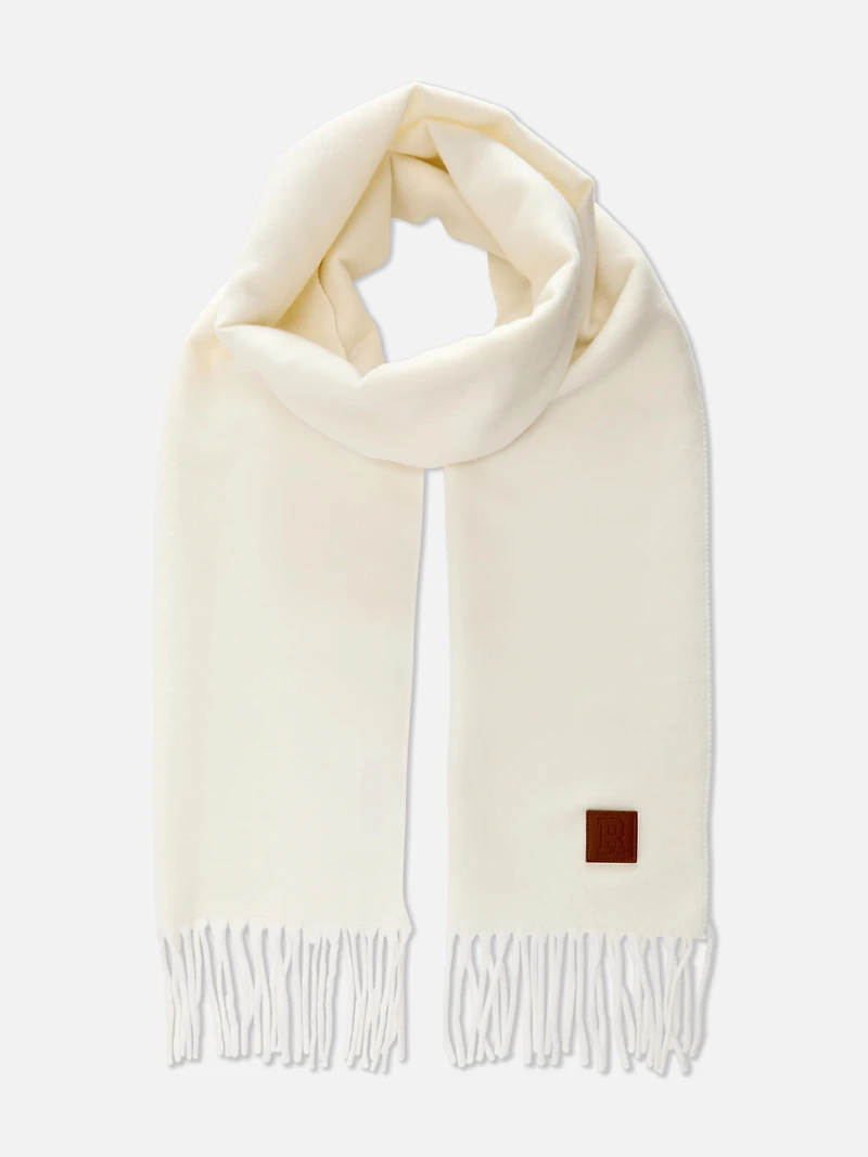 Fringed Tassel Initial Scarf