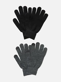 Men's Charcoal 2-Pack Touchscreen Gloves