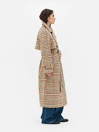 The Edit Double Breasted Check Coat