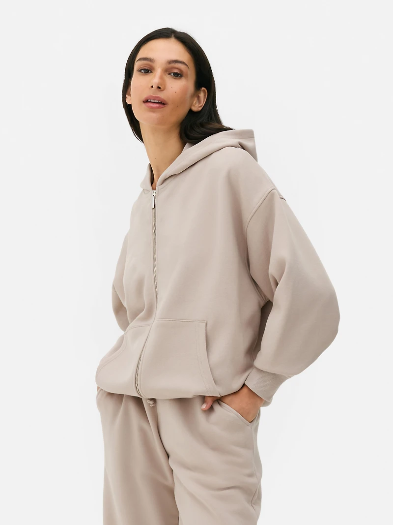 Relaxed Zip Through Hoodie