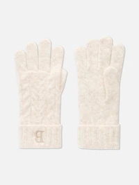 Rita Ora Cable Knit Initial Gloves