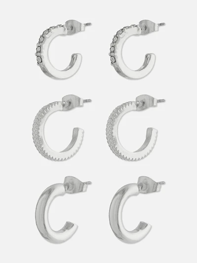 3-Pack Mini Hoop Earrings