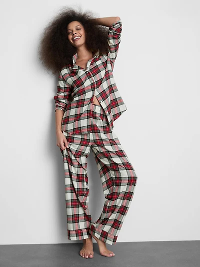 Women's Pure Cotton Check Family Christmas Pajamas