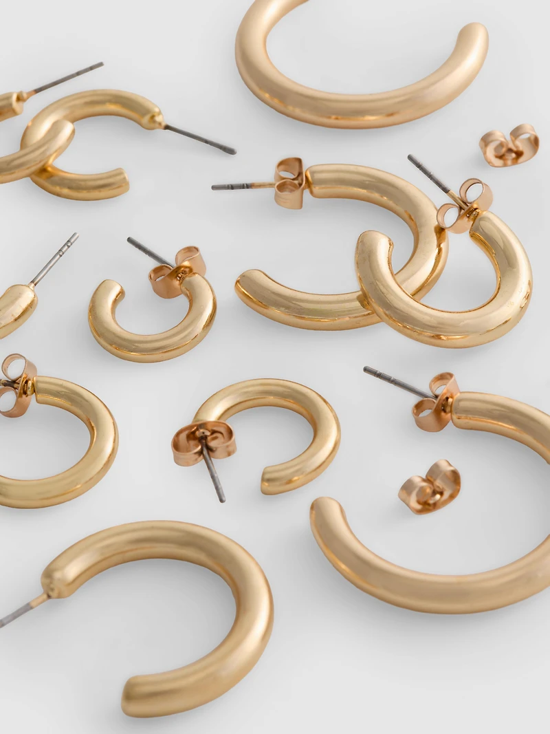 6-Pack Hoop Earrings