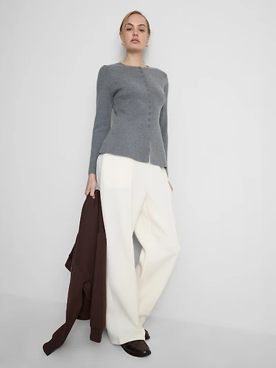 The Edit Peplum Cardigan