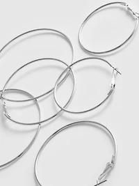 3pk Large Hoop Earrings