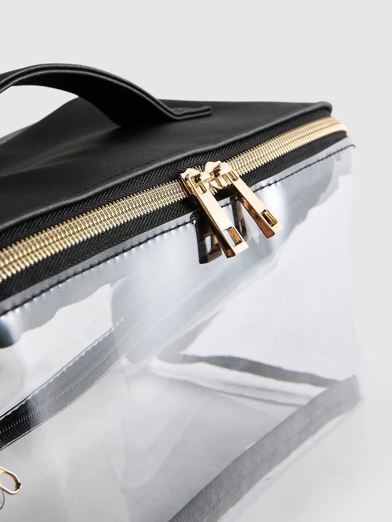 Double Zip Perspex Wash Bag