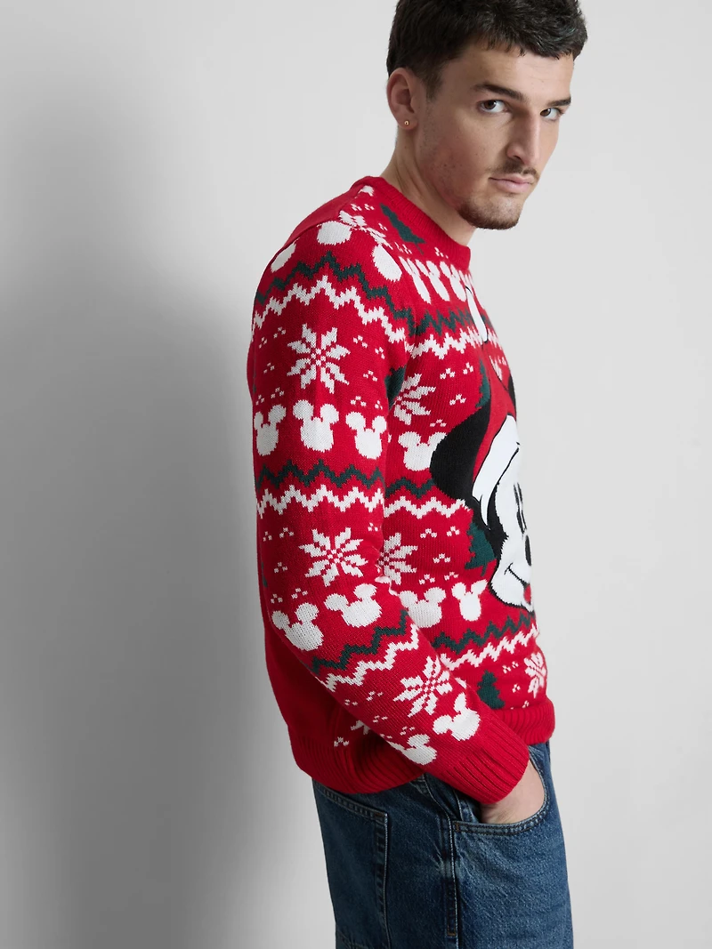 Men's Disney's Mickey Mouse Fair Isle Family Christmas Sweater