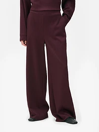 The Edit Ribbed Wide Leg Pants