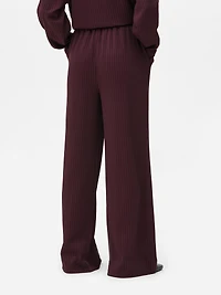 The Edit Ribbed Wide Leg Pants