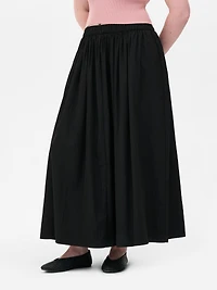 Gathered Waist Maxi Skirt