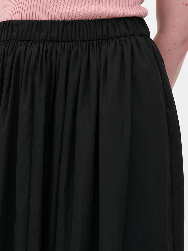 Gathered Waist Maxi Skirt