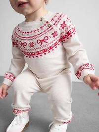 0-36mths | Fair Isle Sweater and Knit Leggings Set