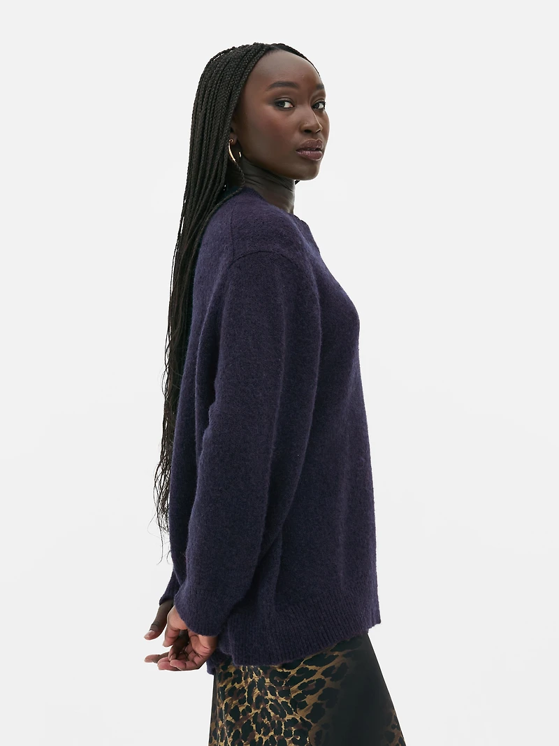 Rita Ora Oversized Fluffy Knit Sweater