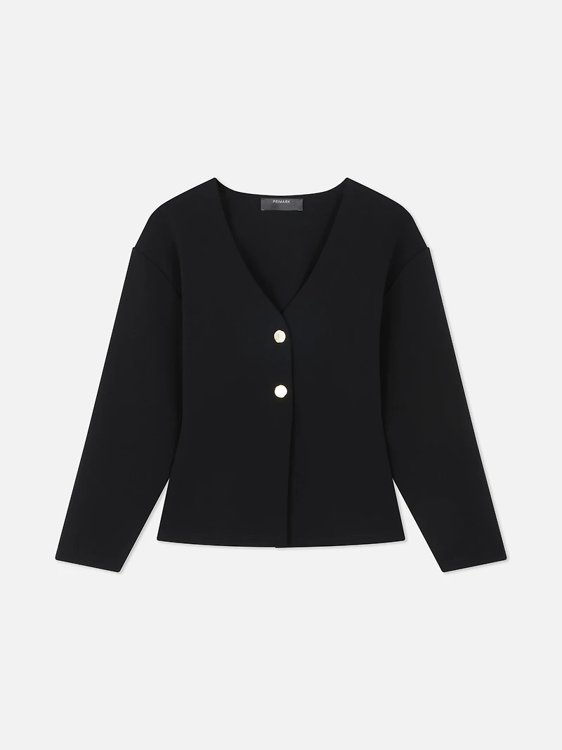 Structured Split Hem Cardigan