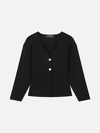 Structured Split Hem Cardigan