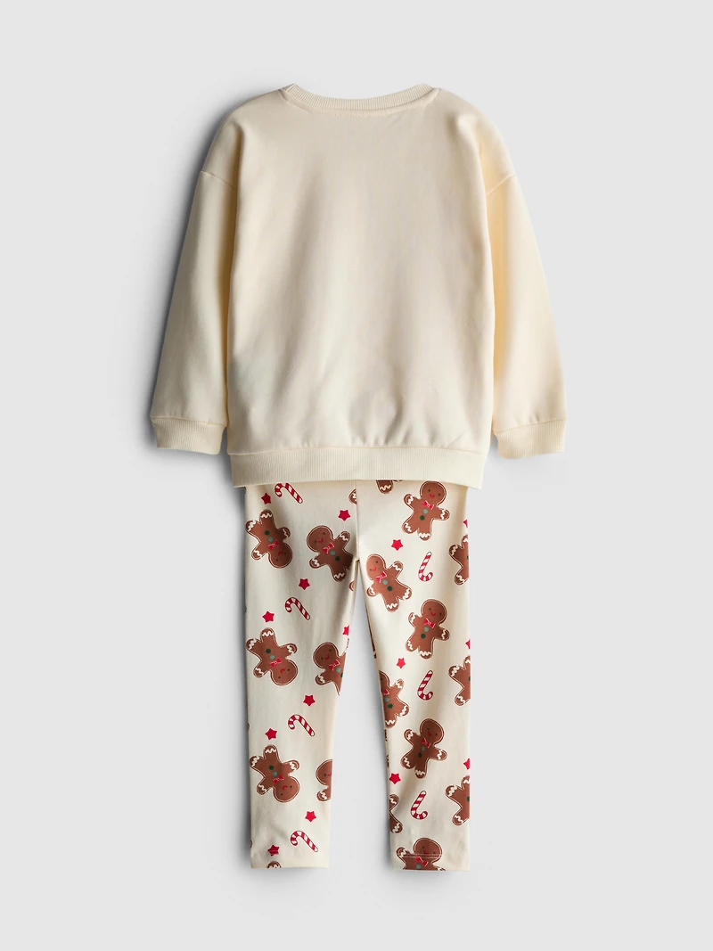 0-36mths | Christmas Gingerbread Sweatshirt and Leggings Set