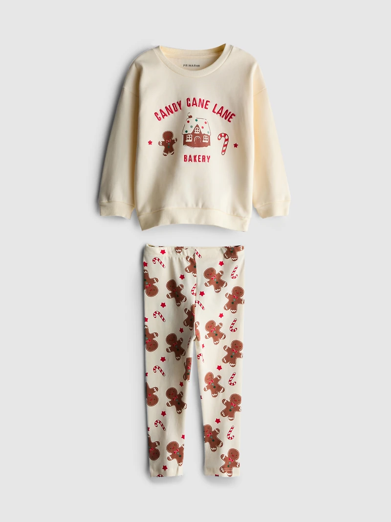 0-36mths | Christmas Gingerbread Sweatshirt and Leggings Set